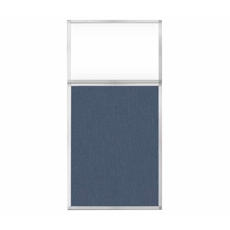 Versare Hush Panel Configurable Cubicle Partition 3' x 6' W/ Window Ocean Fabric Clear Window 1852315-2